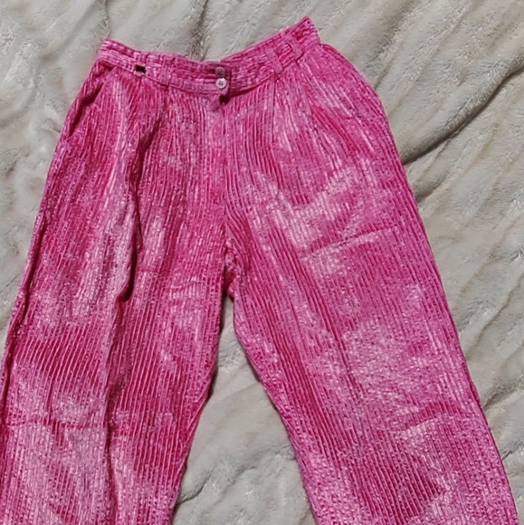 Vintage Pants - VTG bright pink corduroy trousers